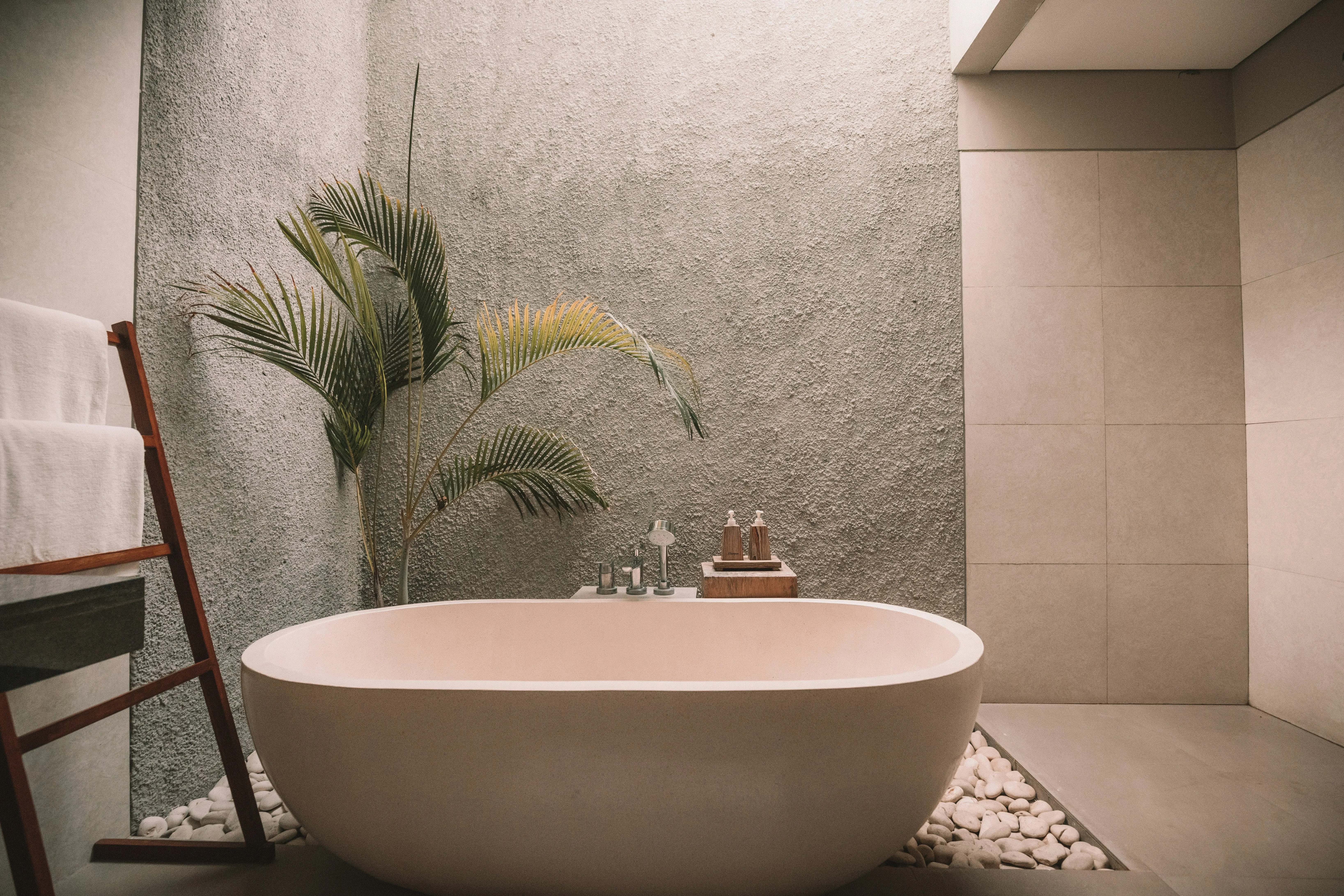 Modern bathroom with gold accents