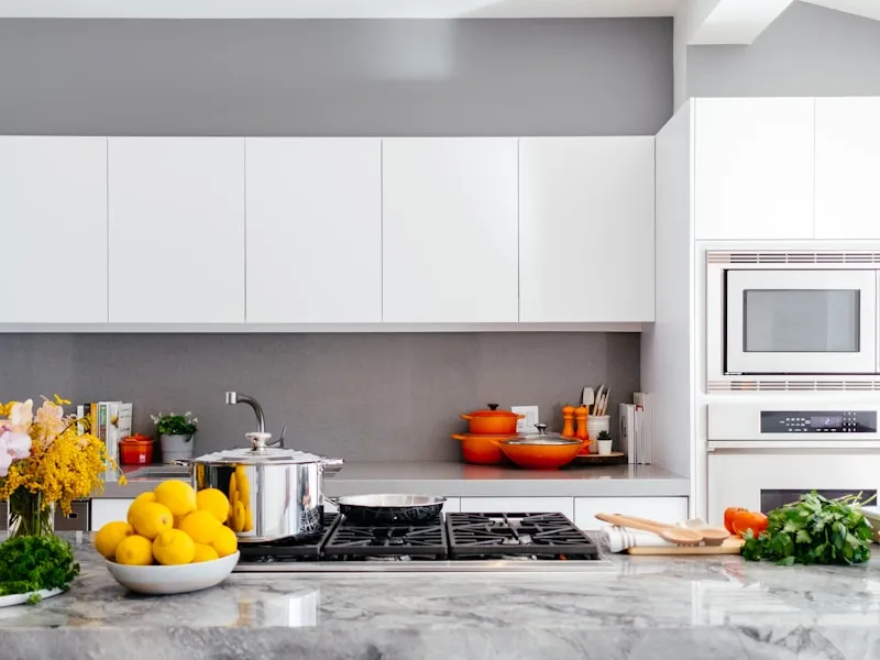 Modern green kitchen cabinets